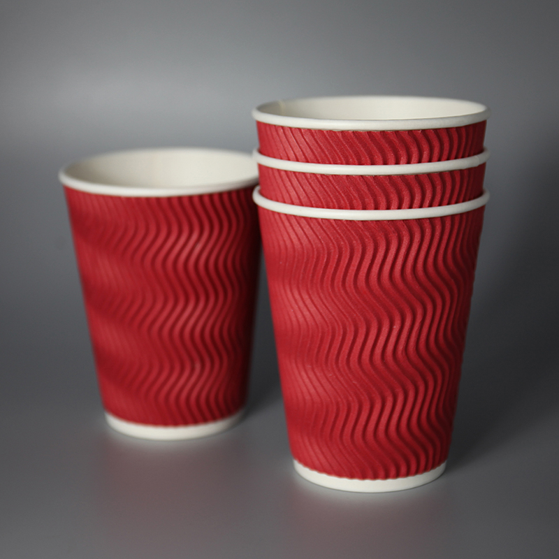 8oz 12oz 16oz su misura Design personalizzato tazze di carta monouso carta stampata doppia ondulazione tazze di caffè